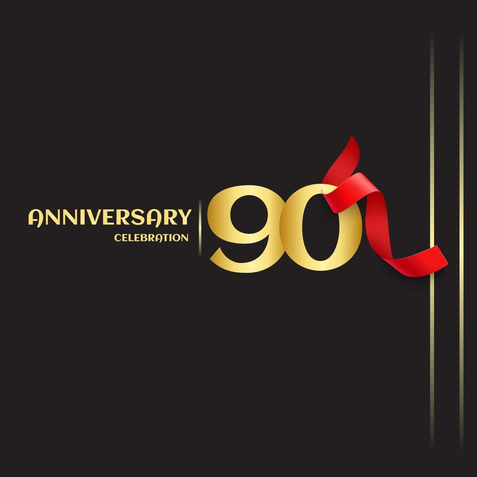90 Year Anniversary Vector Template Design Illustration