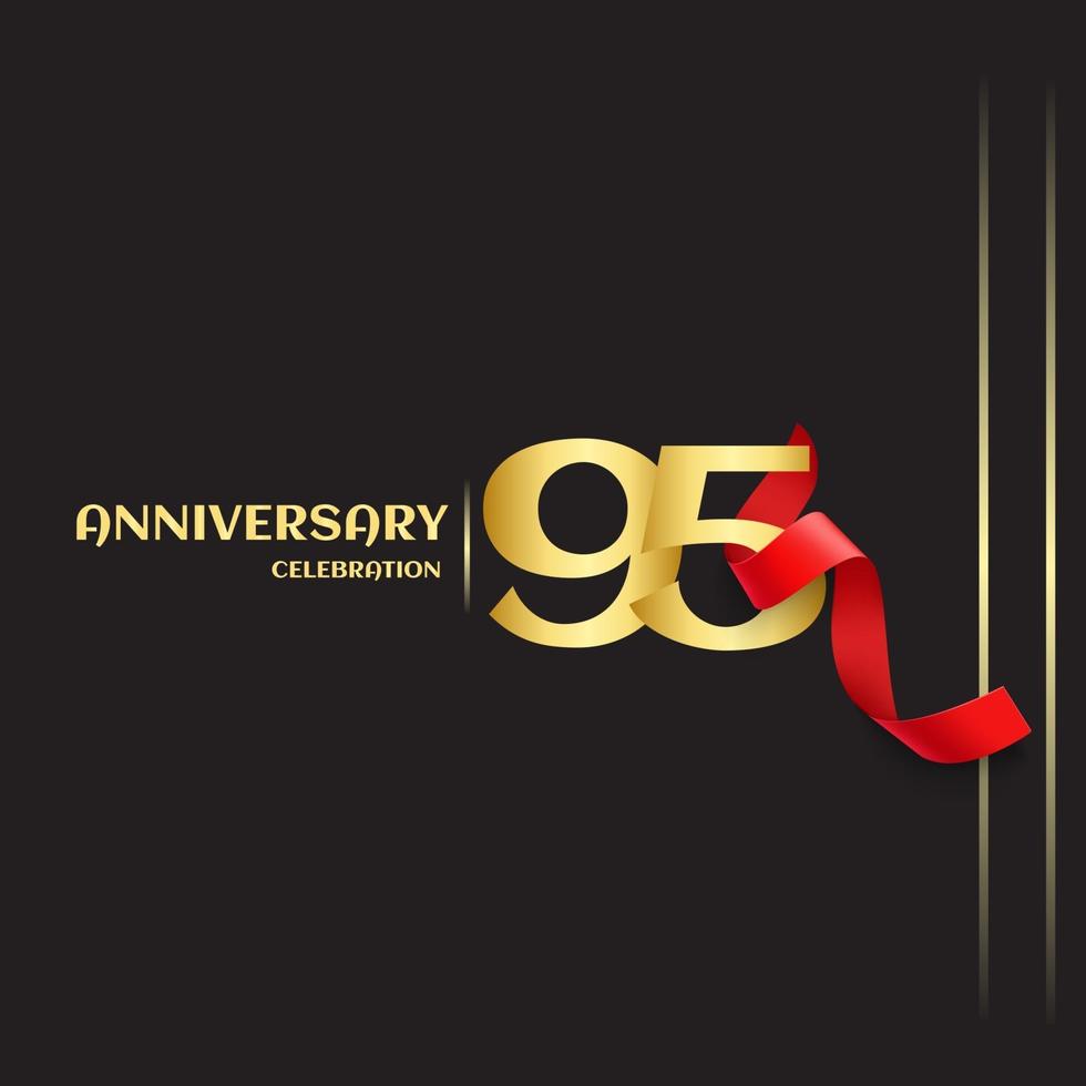 95 Year Anniversary Vector Template Design Illustration