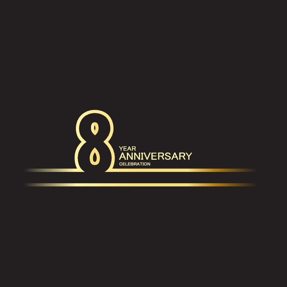 8 Year Anniversary Vector Template Design Illustration