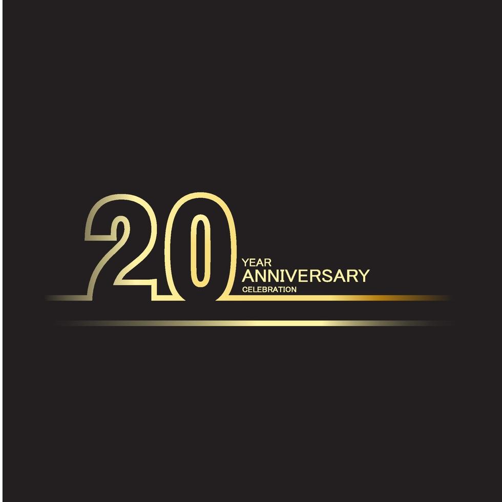 20 Year Anniversary Vector Template Design Illustration