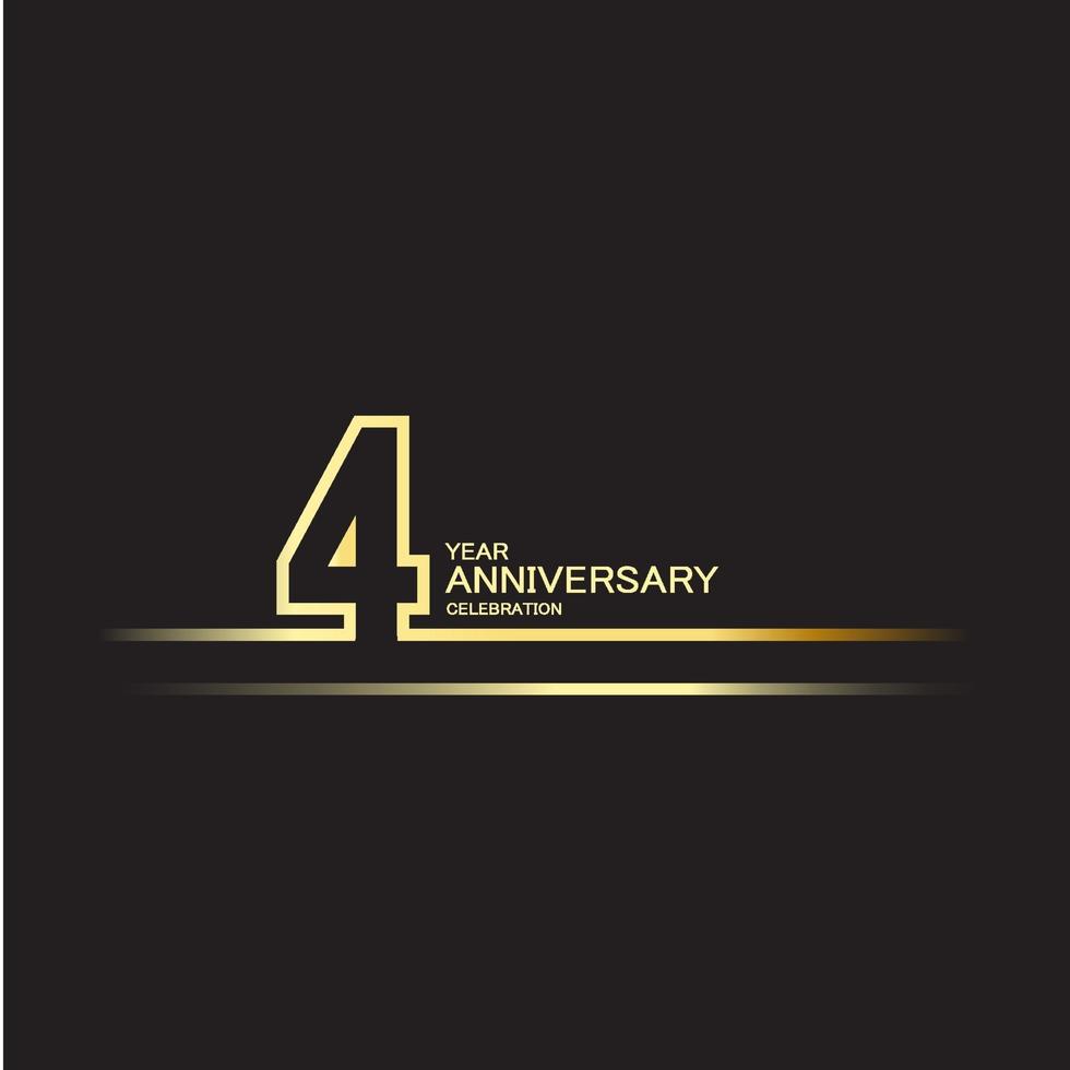 4 Year Anniversary Vector Template Design Illustration