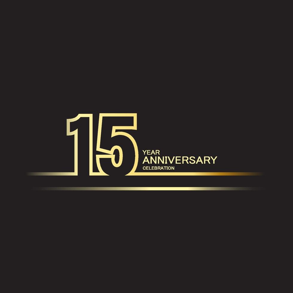 15 Year Anniversary Vector Template Design Illustration