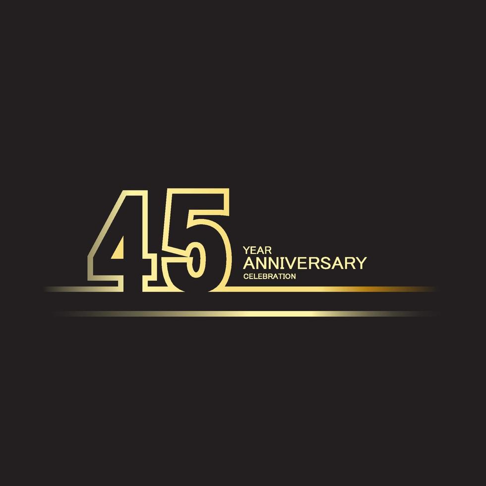 45 Year Anniversary Vector Template Design Illustration