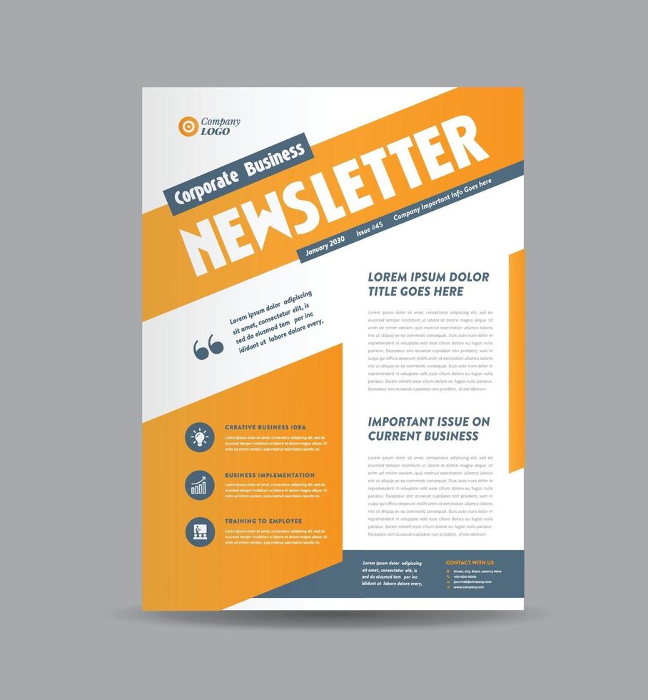 Business Newsletter Design and Monthly Journal Design vector