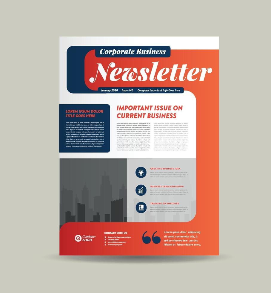 Business Newsletter Design and Monthly Journal Design vector