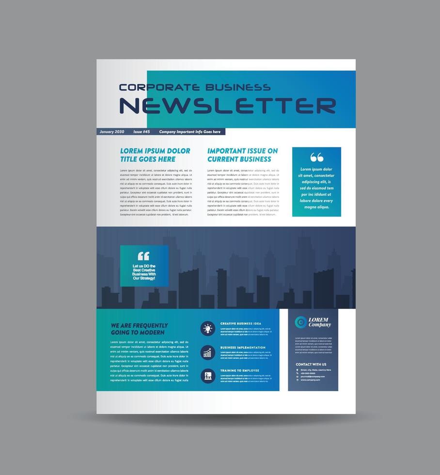 Business Newsletter Design and Monthly Journal Design vector