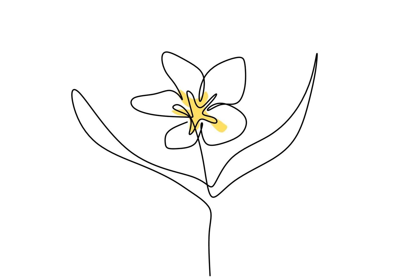 Beautiful flower one line continuous drawing style. Jasmine balinese flower minimalist design. Fresh beauty jasmine flower for garden logo isolated on white background. Vector illustration