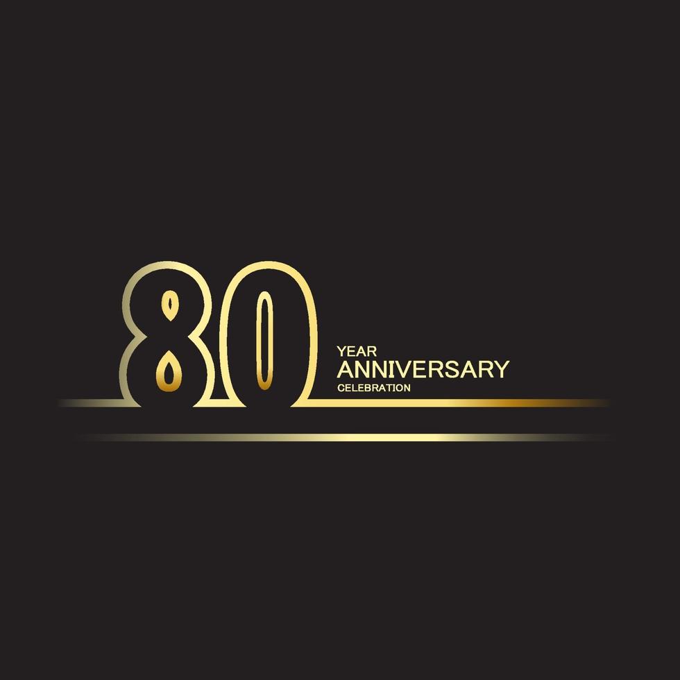 80 Year Anniversary Vector Template Design Illustration