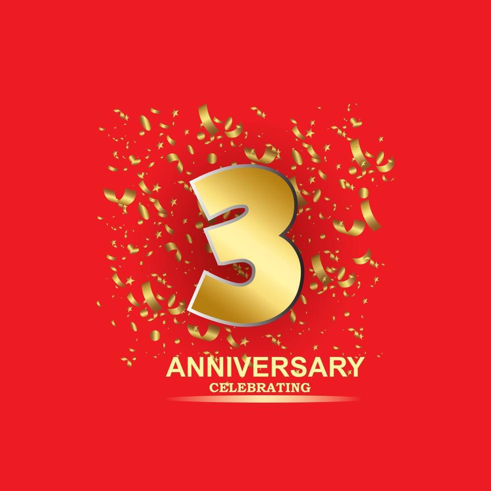 3 Year Anniversary Vector Template Design Illustration