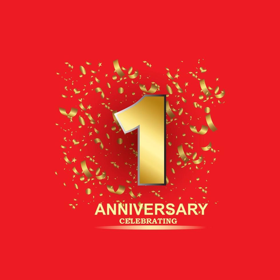 1 Year Anniversary Vector Template Design Illustration