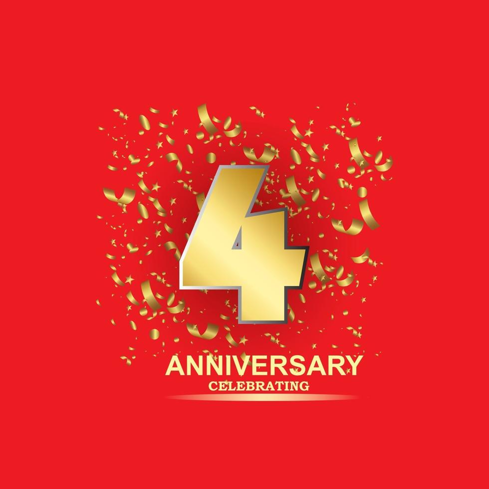 4 Year Anniversary Vector Template Design Illustration