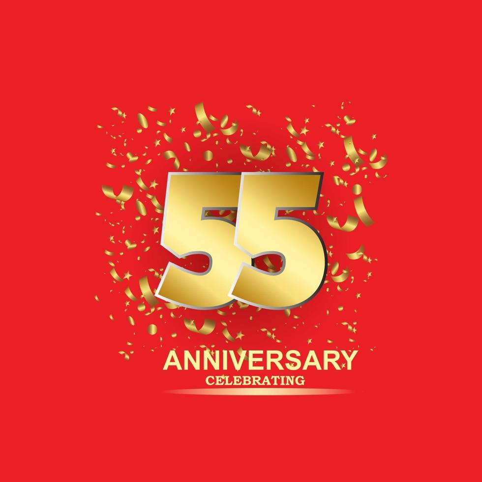 55 Year Anniversary Vector Template Design Illustration