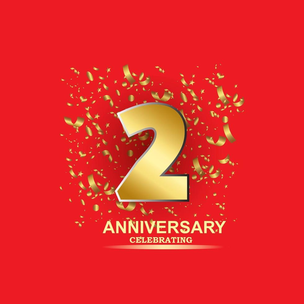 2 Year Anniversary Vector Template Design Illustration