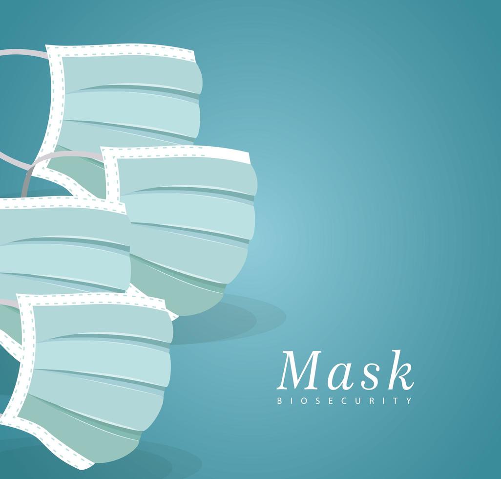 Medical blue masks vector design