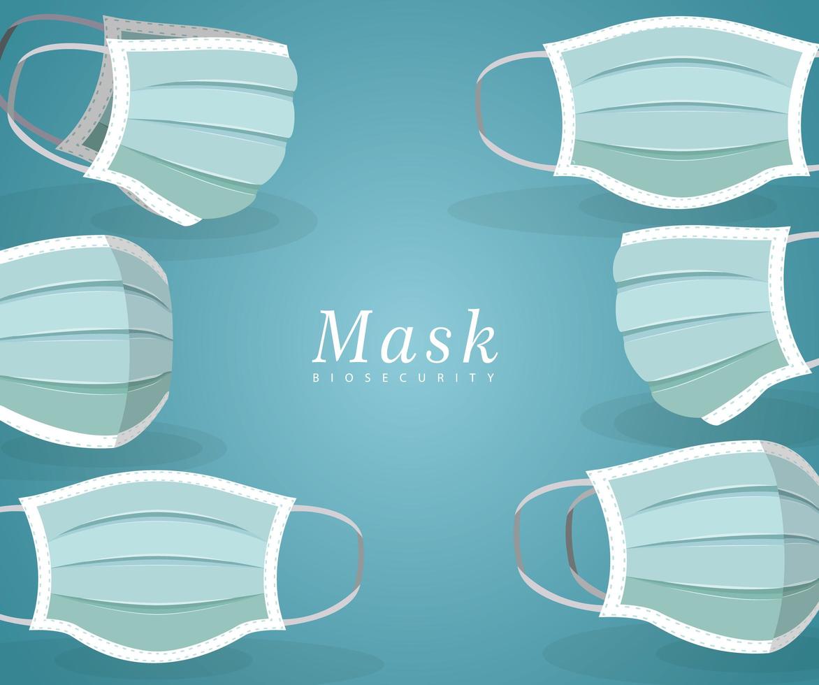 Medical blue masks vector design