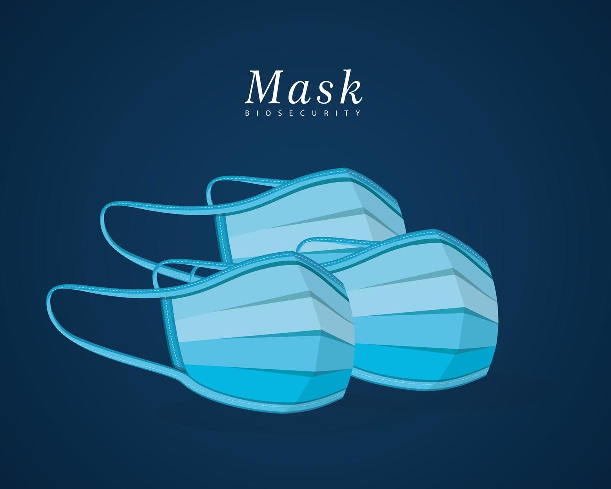 Medical blue masks vector design