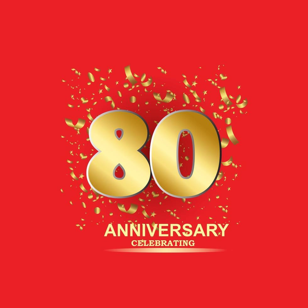 80 Year Anniversary Vector Template Design Illustration