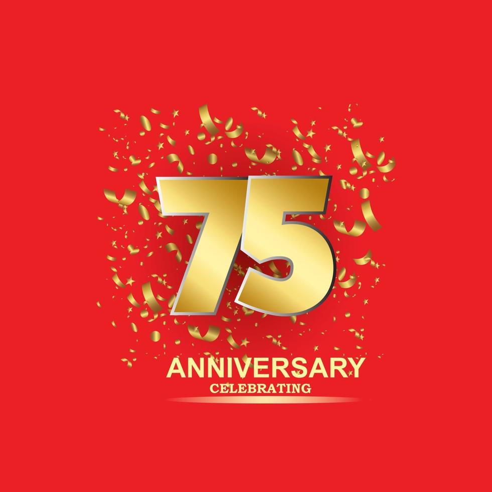 75 Year Anniversary Vector Template Design Illustration