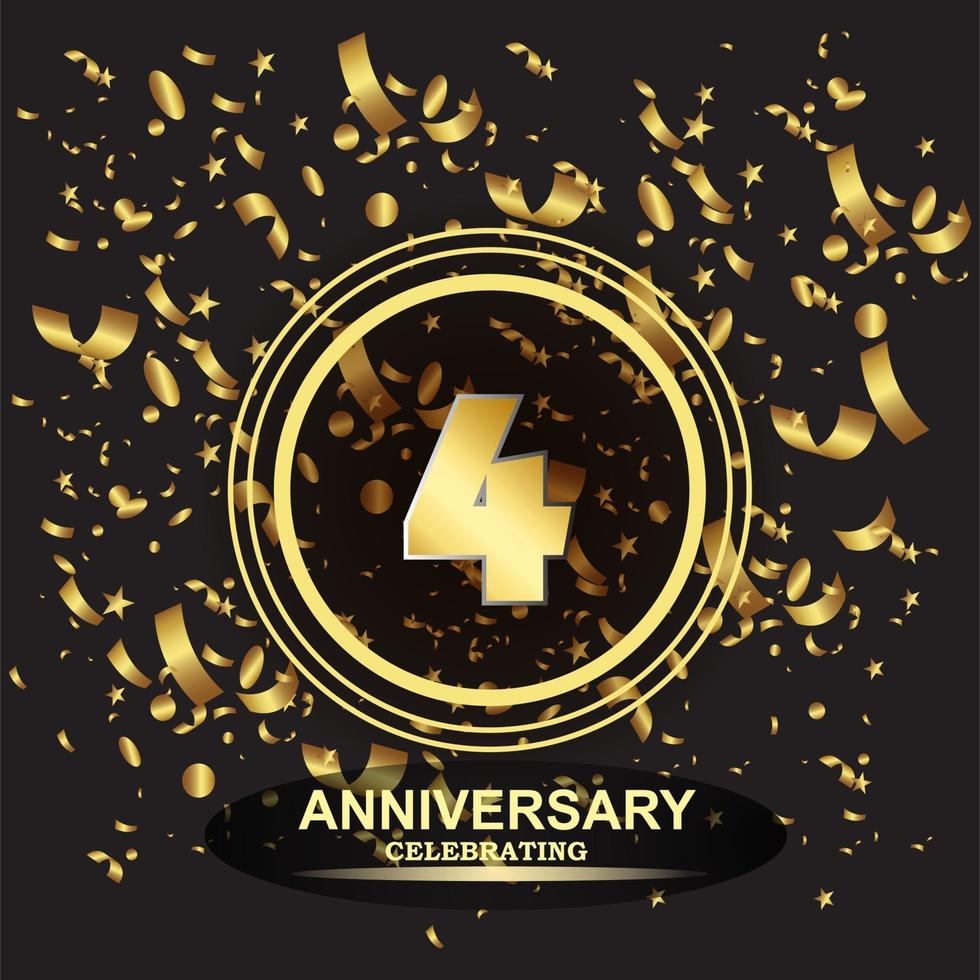 4 year anniversary logo template vector
