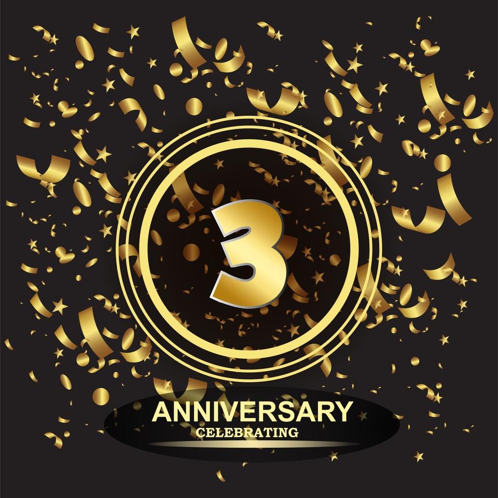 Vector de plantilla de logotipo de aniversario de 3 años
