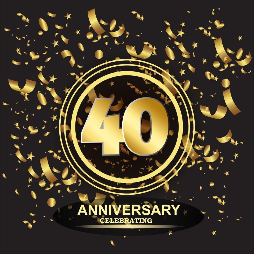 Vector de plantilla de logotipo de aniversario de 40 años