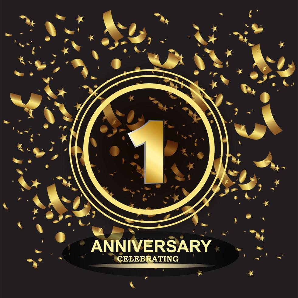 1 year anniversary logo template vector