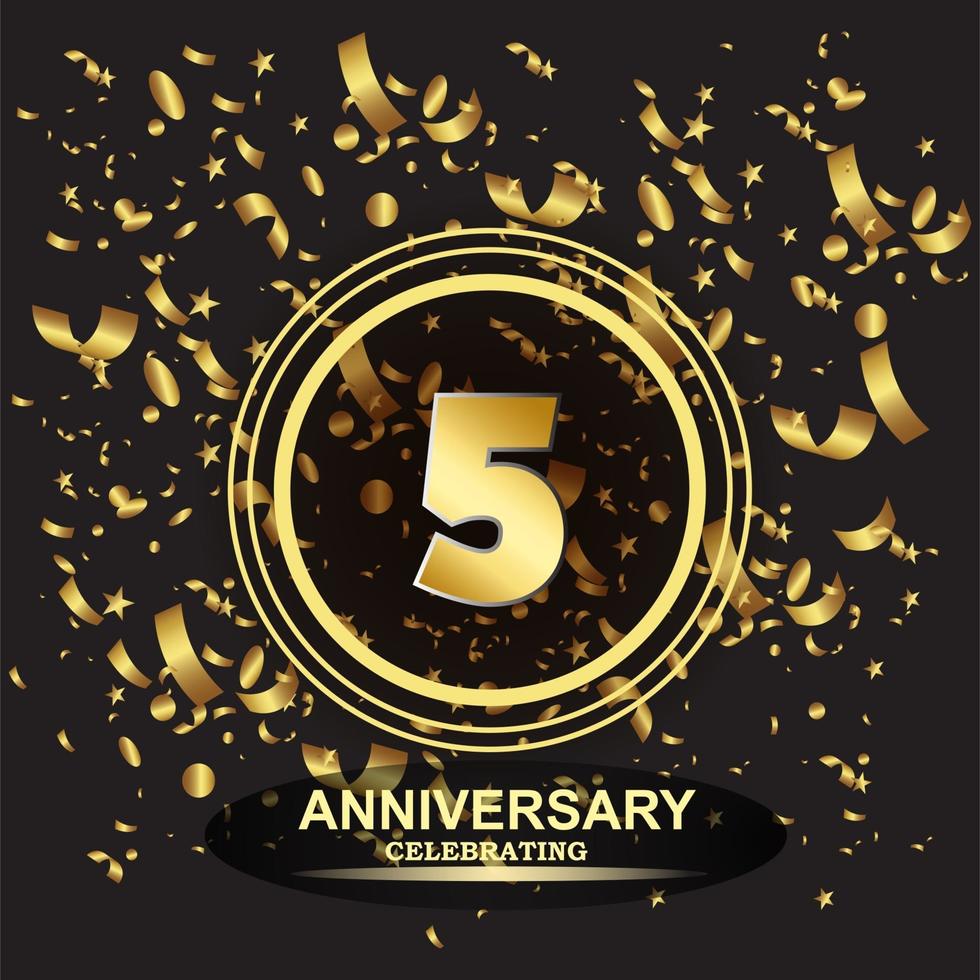 5 year anniversary logo template vector