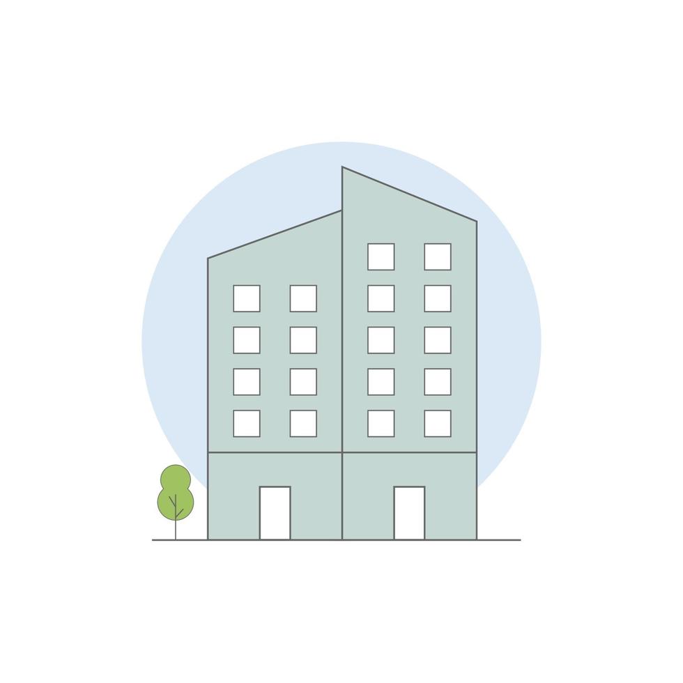 Flat design building city vector illustration