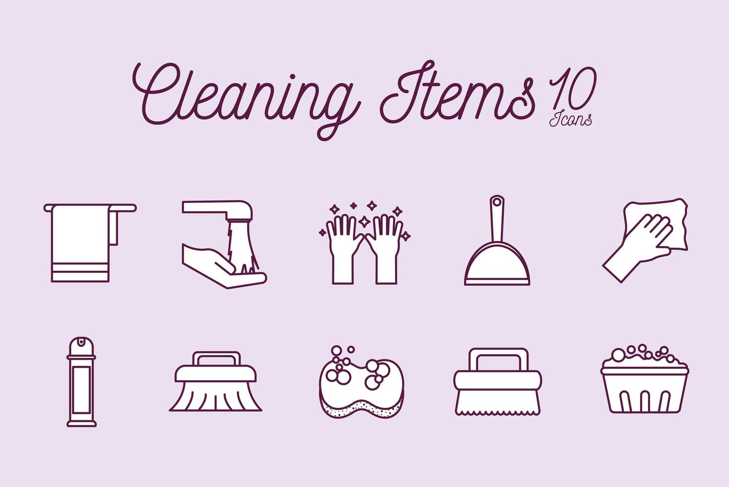 Cleaning service icon set vector