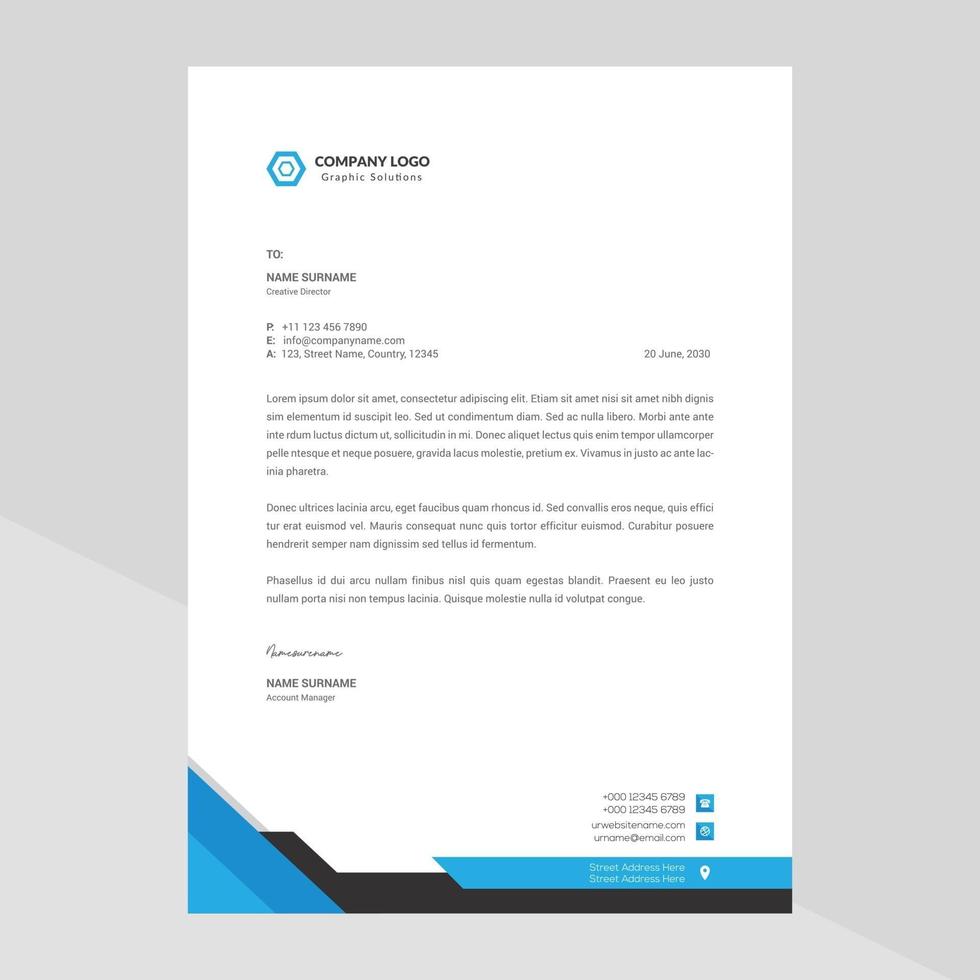 Modern company letterhead vector