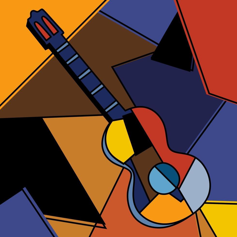 Aplicado Adulto Tutor una guitarra acústica cubista pintura surrealista diseño abstracto moderno.  un instrumento musical. música colorida abstracta. estilo minimalista  cubismo. tema de guitarra y música. ilustración vectorial 2100548 Vector en  Vecteezy