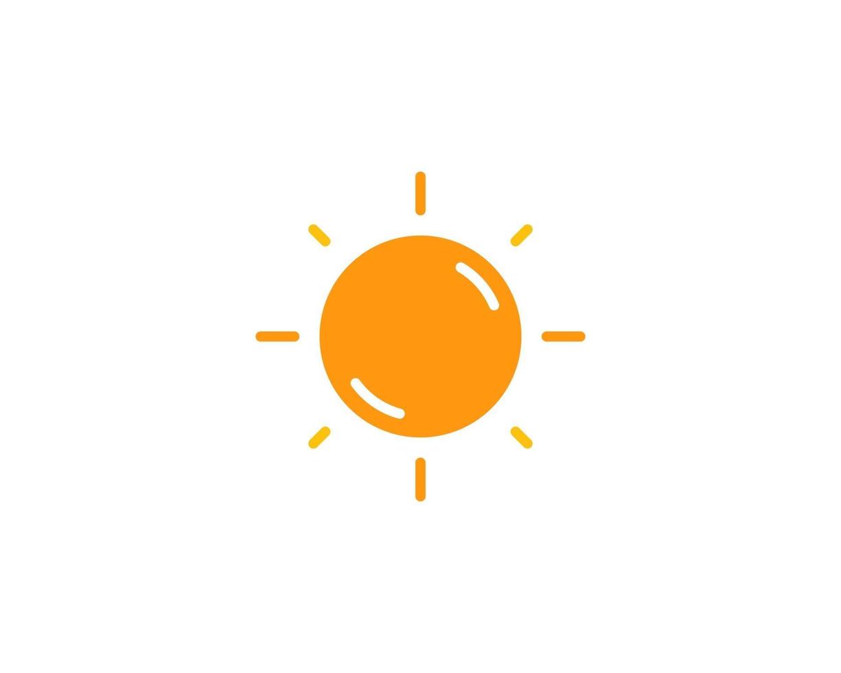 icono de sol plano. vector