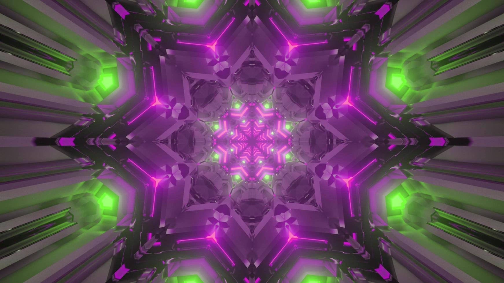 Glowing sci fi gateway with geometric ornament 3d illustration photo