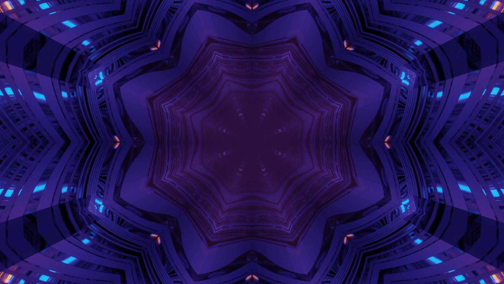 Glowing purple geometric ornament 3d illustration photo