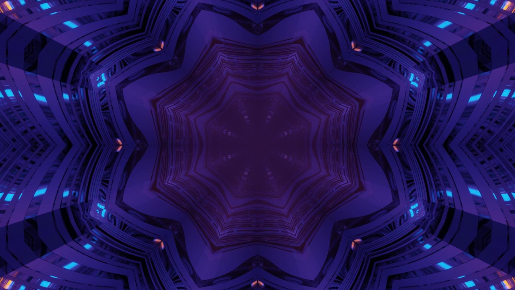 Glowing purple geometric ornament 3d illustration photo