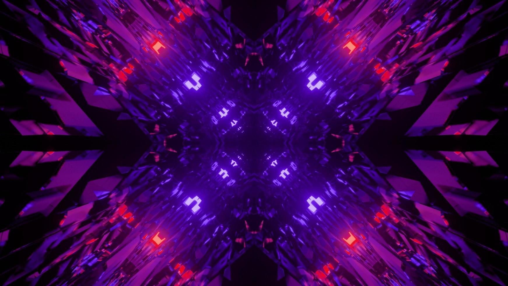 3D illustration of abstract ornament in darkness photo