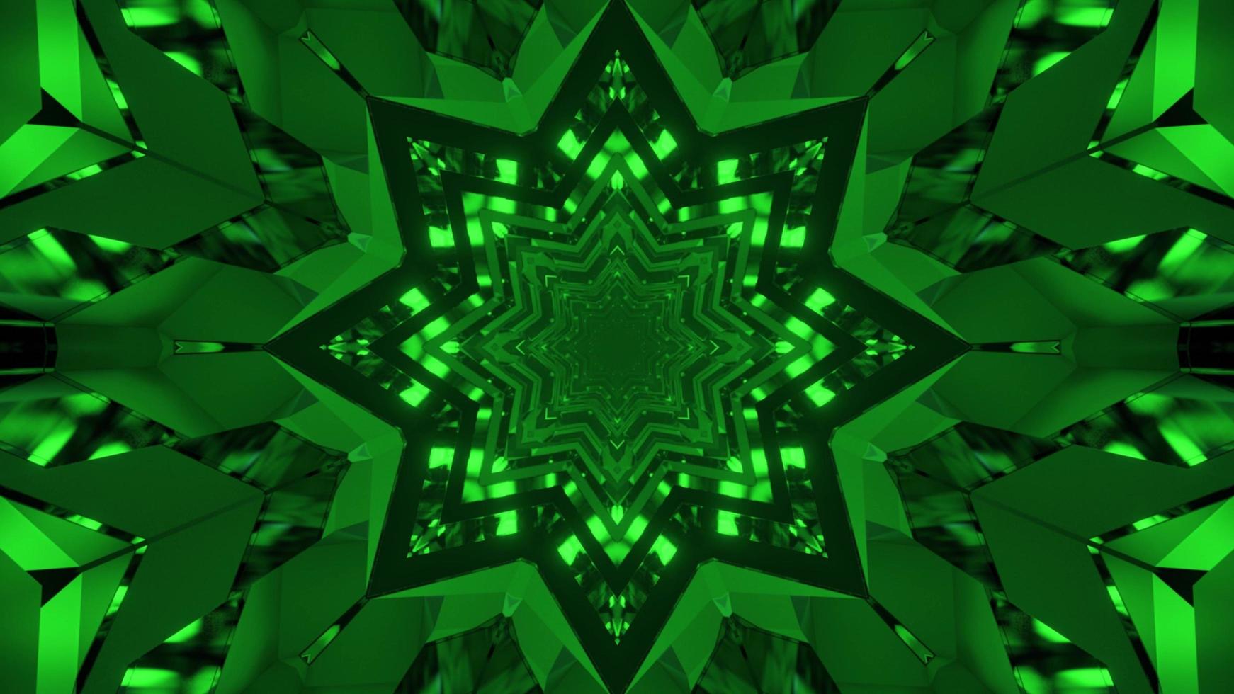 3D illustration of vibrant abstract crystal tunnel photo