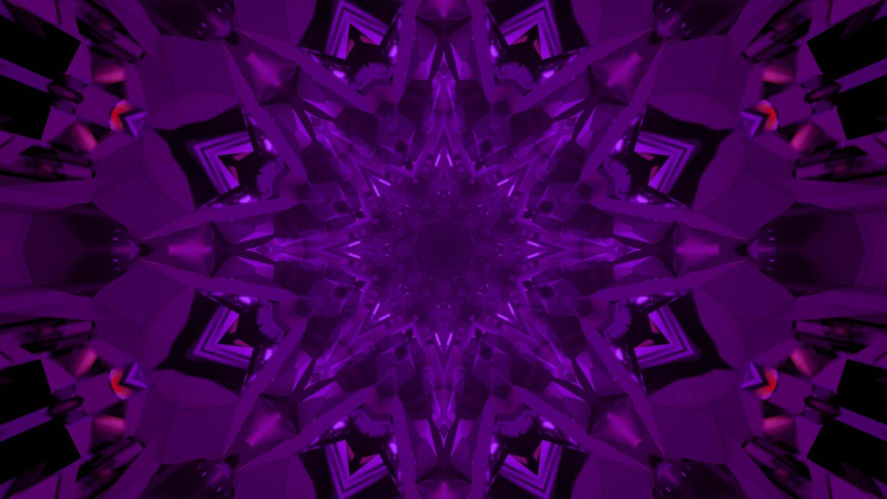 3D illustration of violet crystal ornament photo