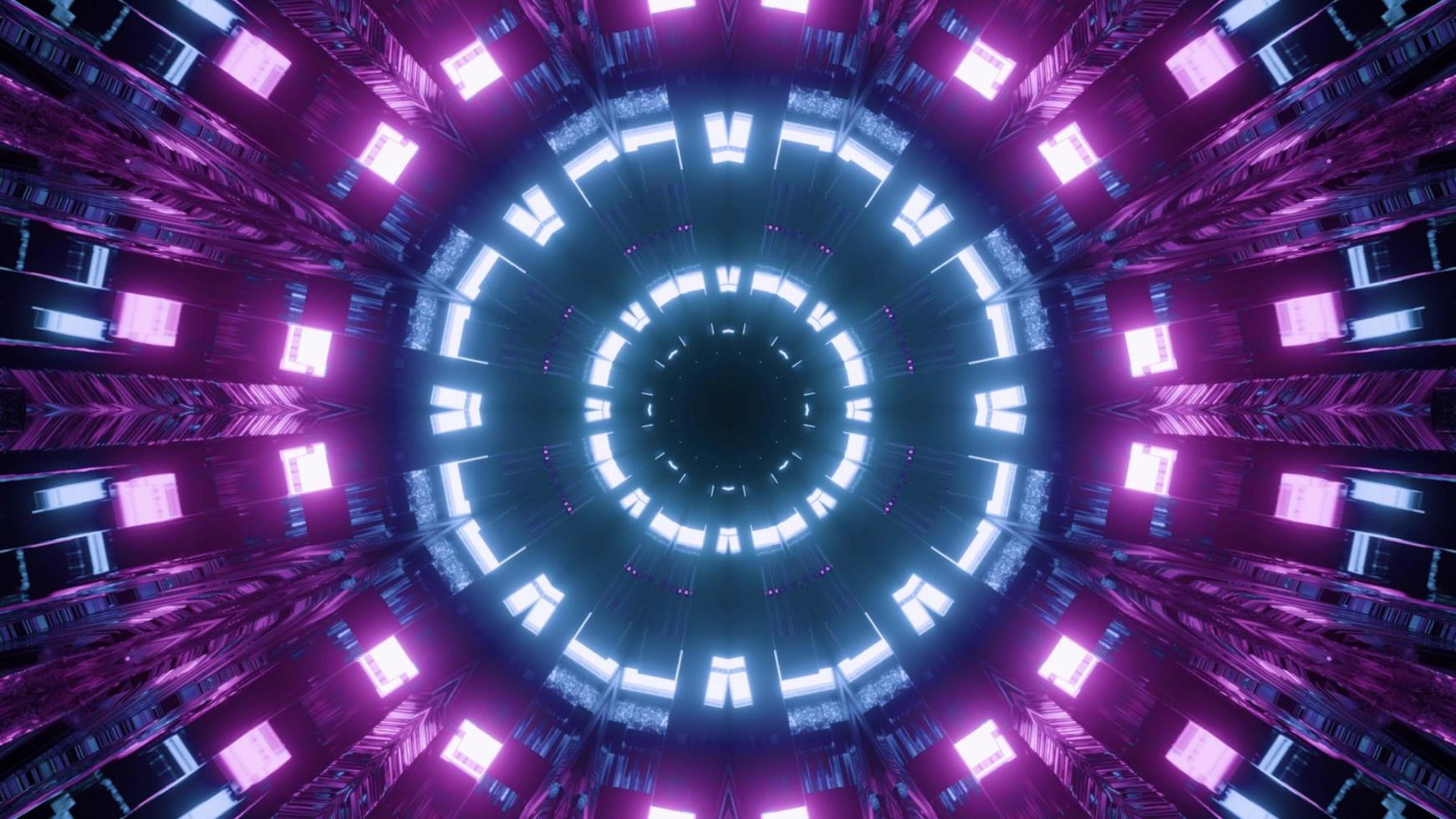 Colorful neon round art design 3d illustration photo