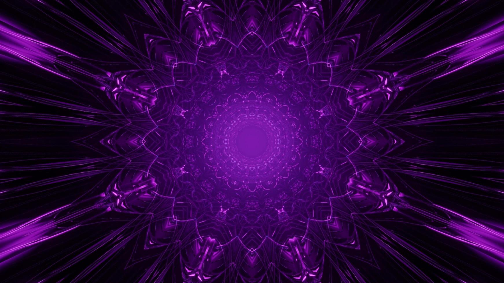 Glowing violet ornamental lights 3d illustration photo