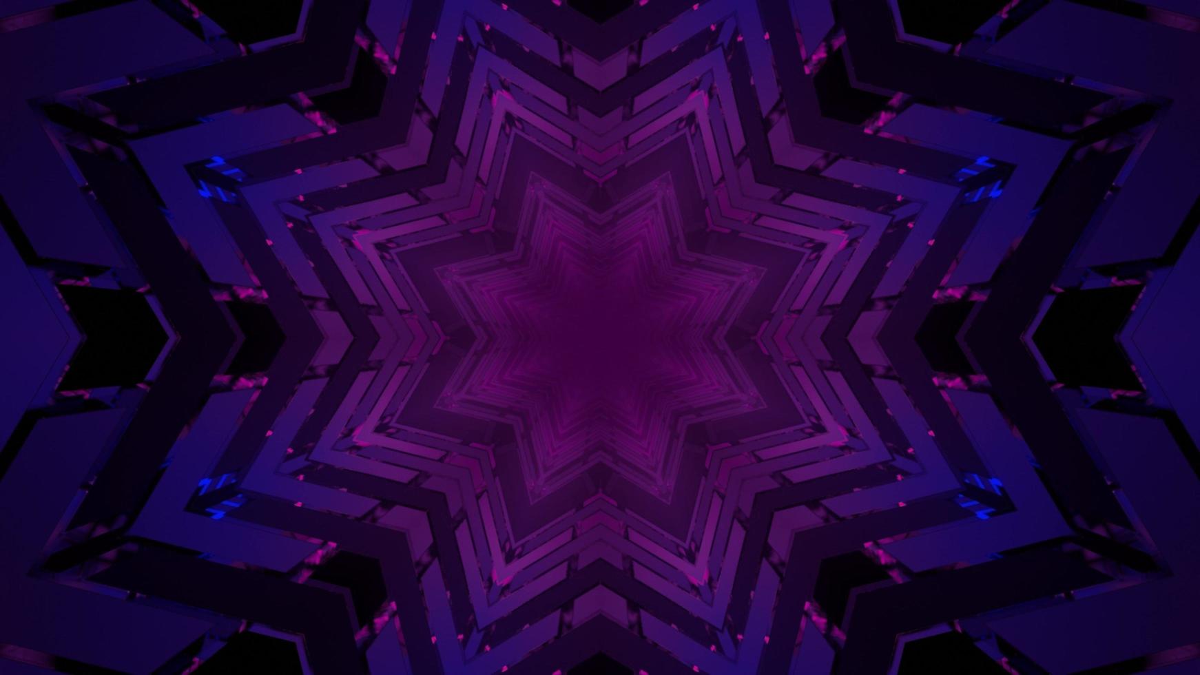 3d illustration geometric background of violet star shaped pattern photo