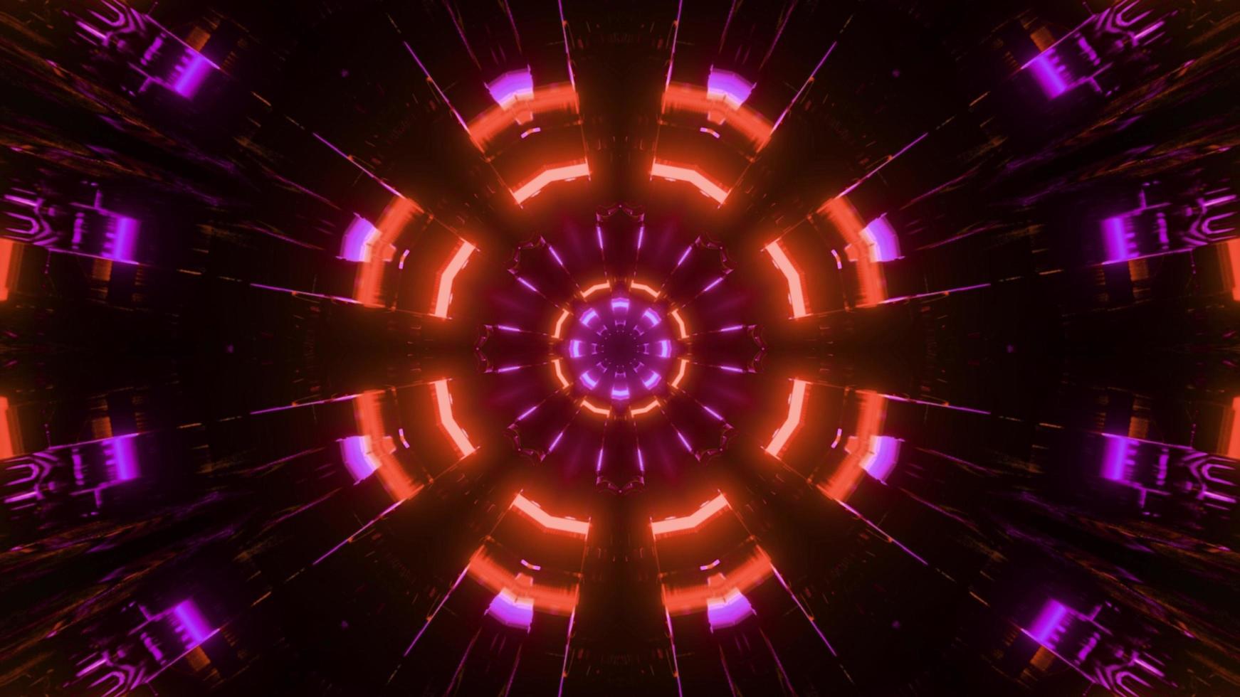 Glowing symmetric rays in 3D illustration photo