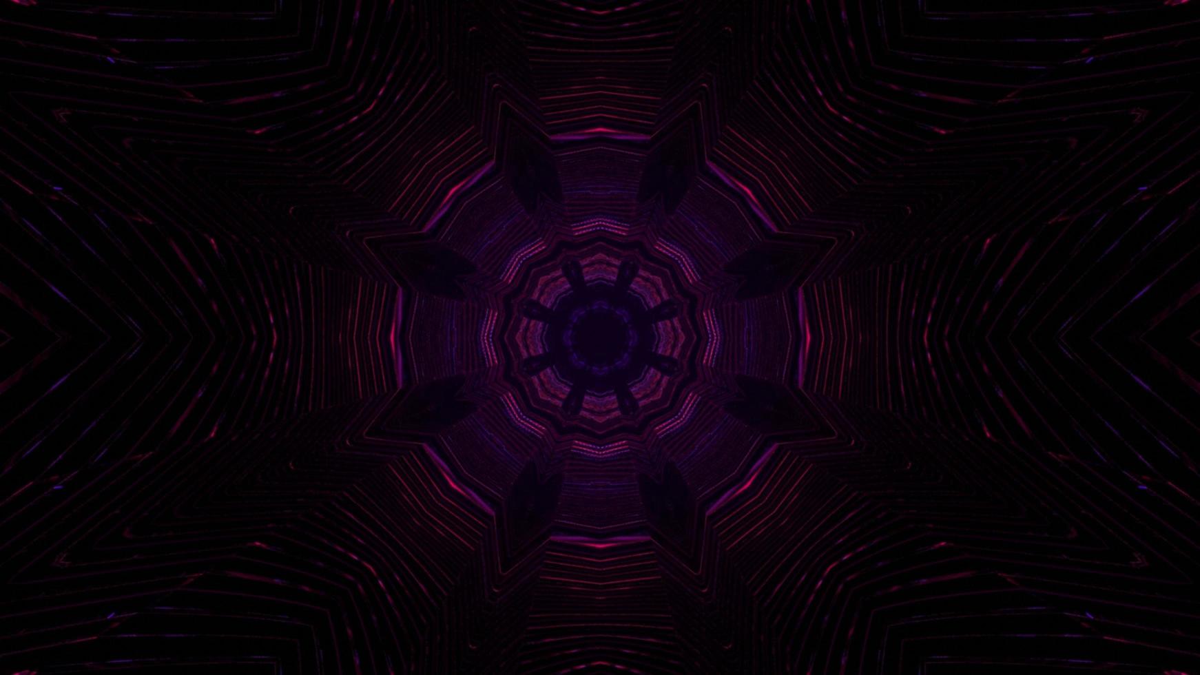 Ilustración 3d de círculos de luz púrpura abstractos foto