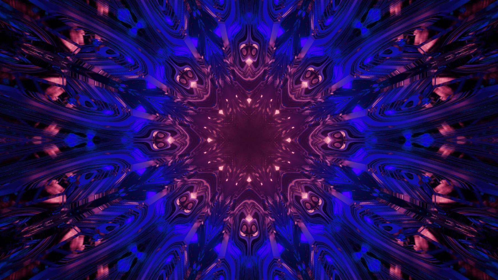 Futuristic kaleidoscope pattern 3d illustration photo