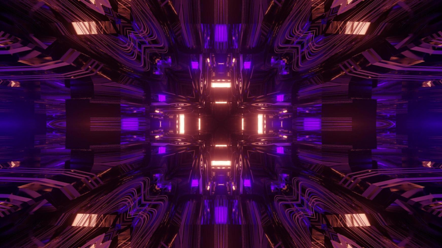 Futuristic space ship tunnel 3d illustration photo