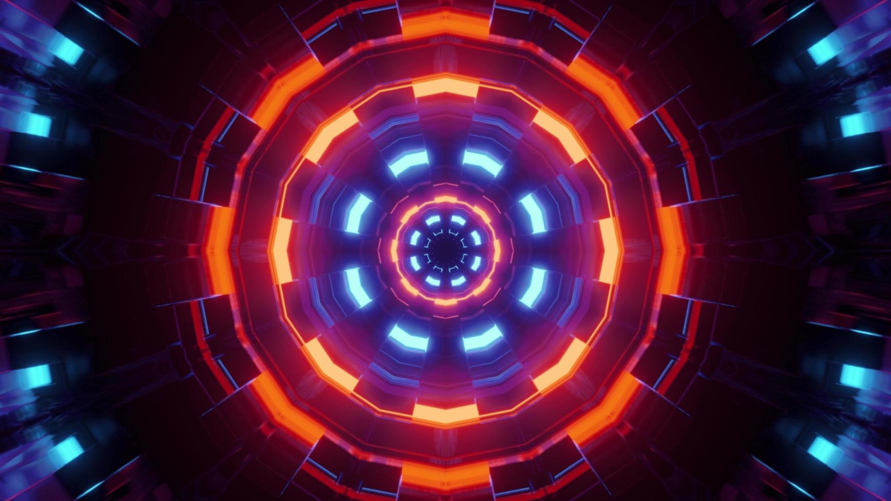 Abstract glowing neon circles 3d illustration photo