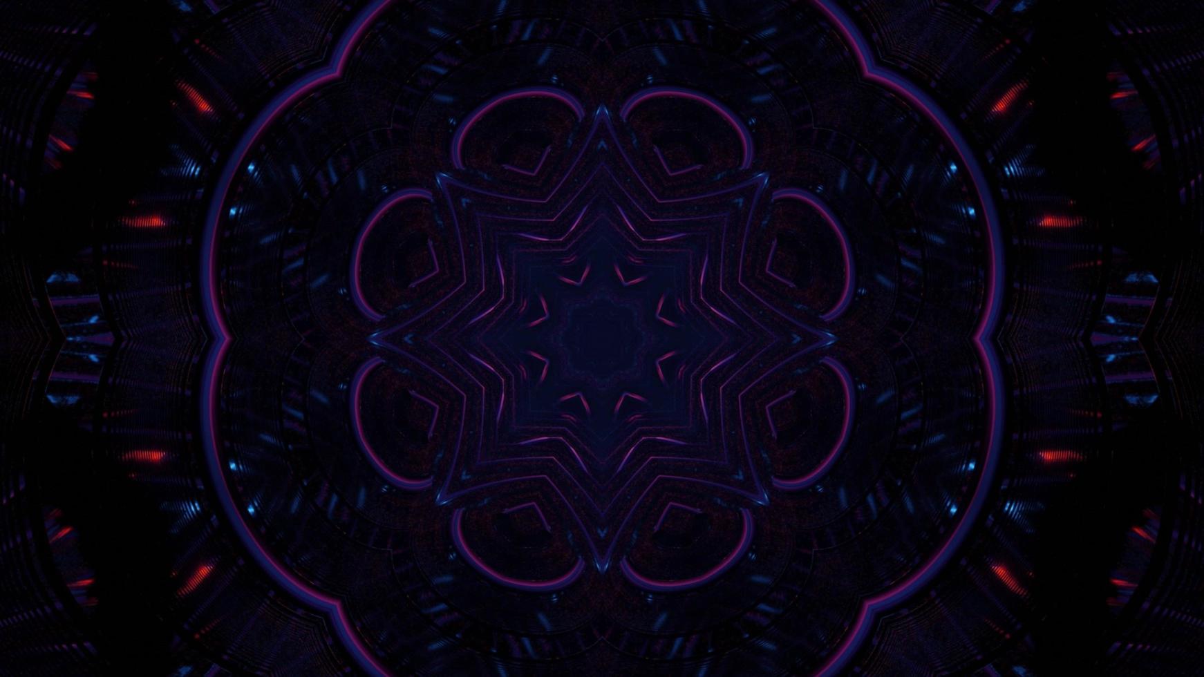 Abstract 3d illustration of dynamic dark blue mandala sphere photo