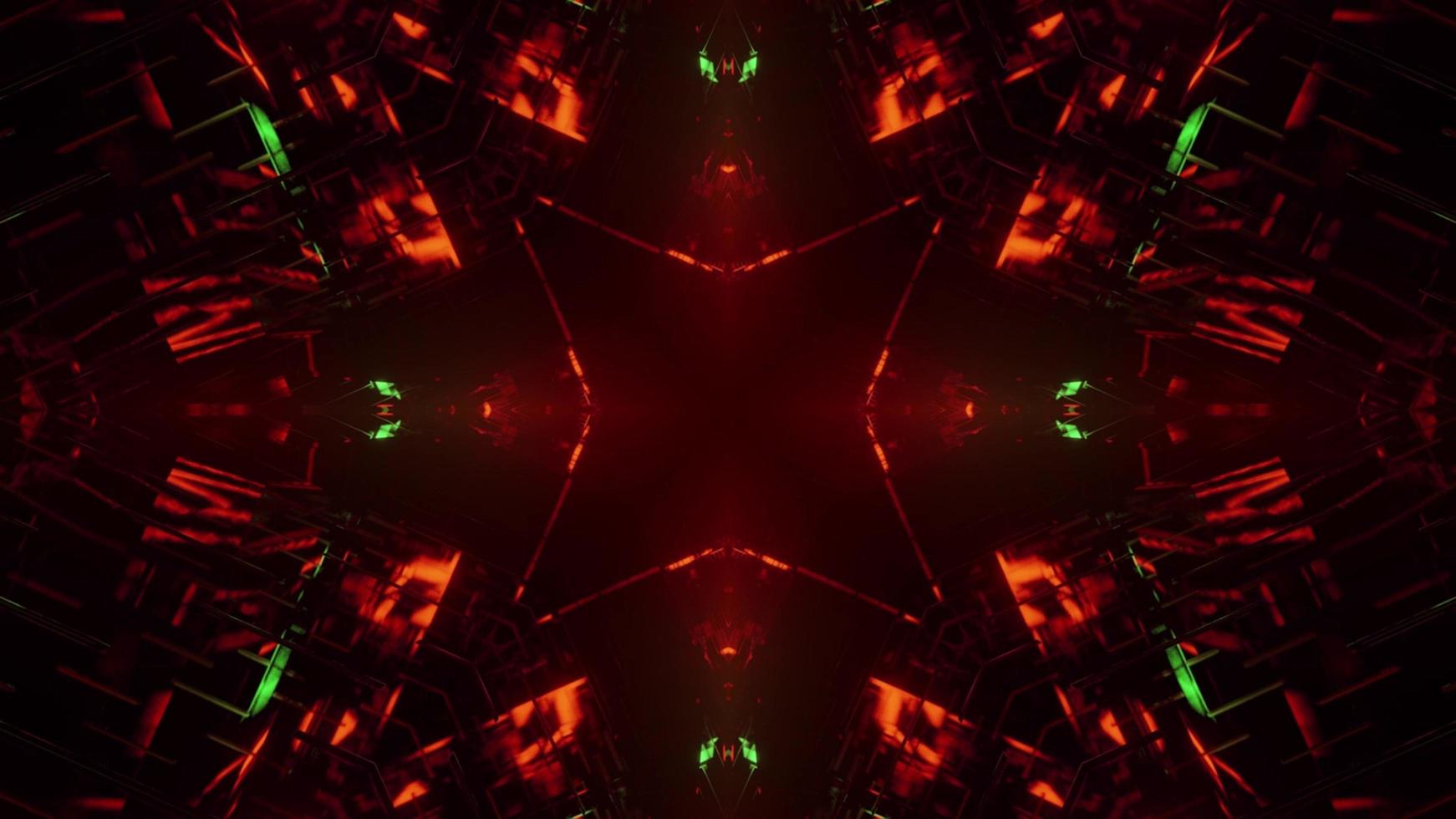 Ilustración 3d del túnel rojo oscuro foto