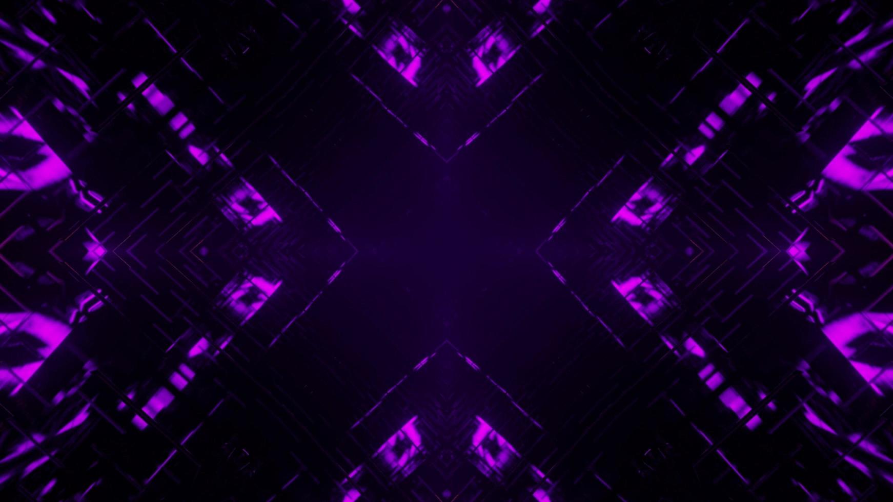 3d illustration of endless purple tunnel photo