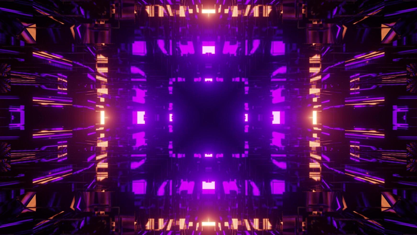 3d illustration of abstract geometric tunnel photo